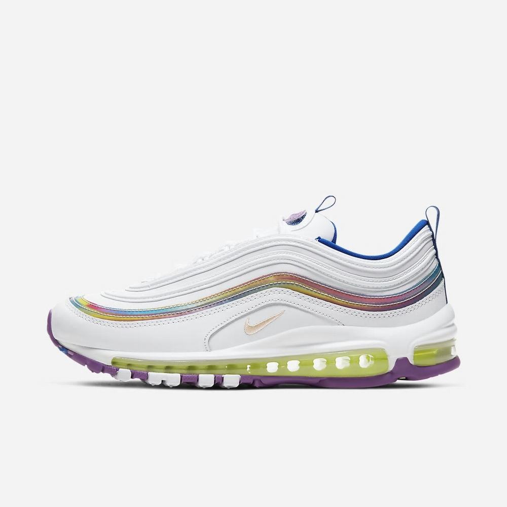 Sneakers Nike Air Max 97 SE Blanche 5024-873 White/Purple Nebula/Hyper Blue/Washed Coral Femme | NFQ-83507179